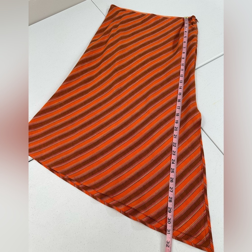M Missoni Vintage 70s Style Knit Two Piece Orange Striped Tank Top Midi Skirt M - Picture 12 of 14